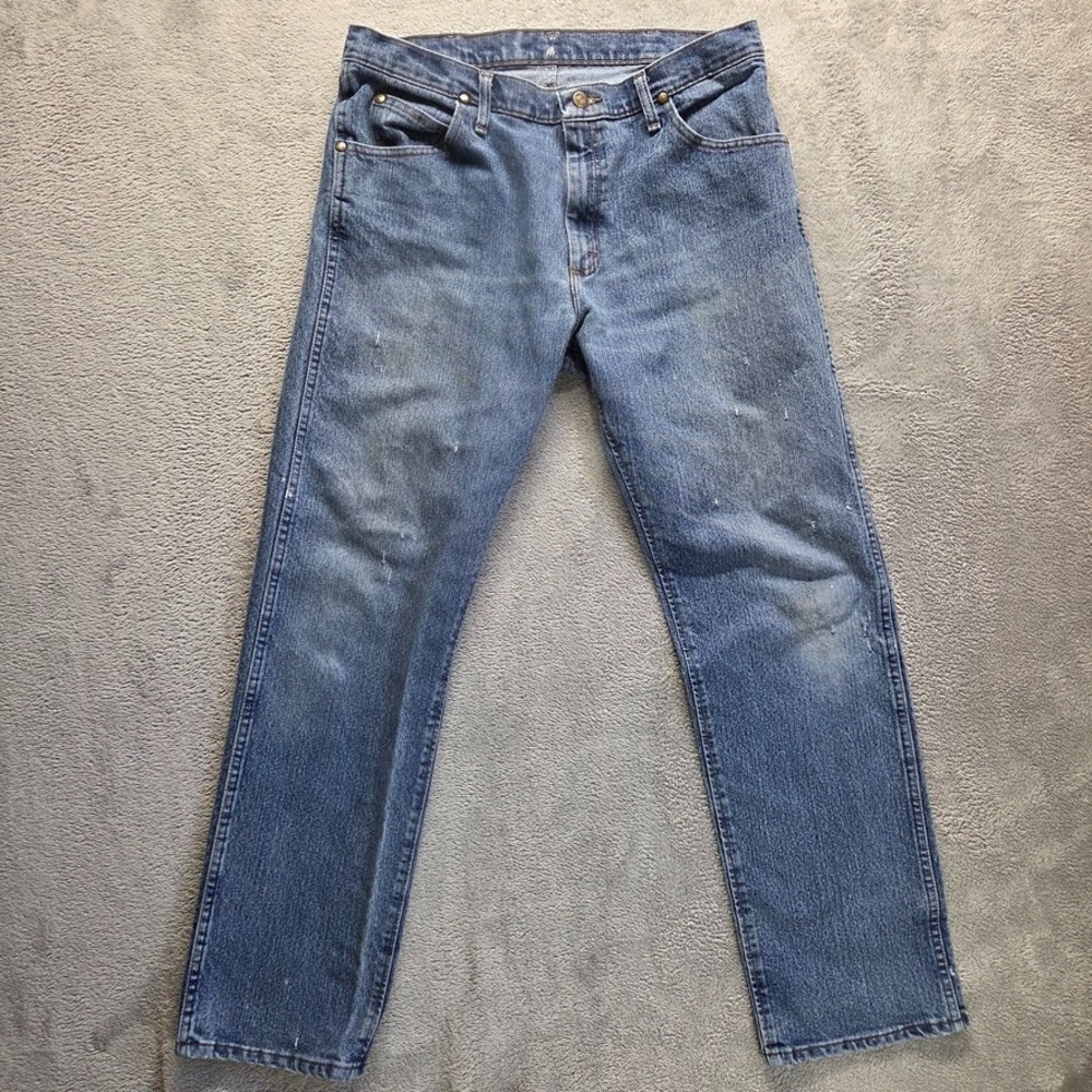 Wrangler Jeans Mens 35X32 Blue Cowboy Cut Performance Advanced Comfort Denim